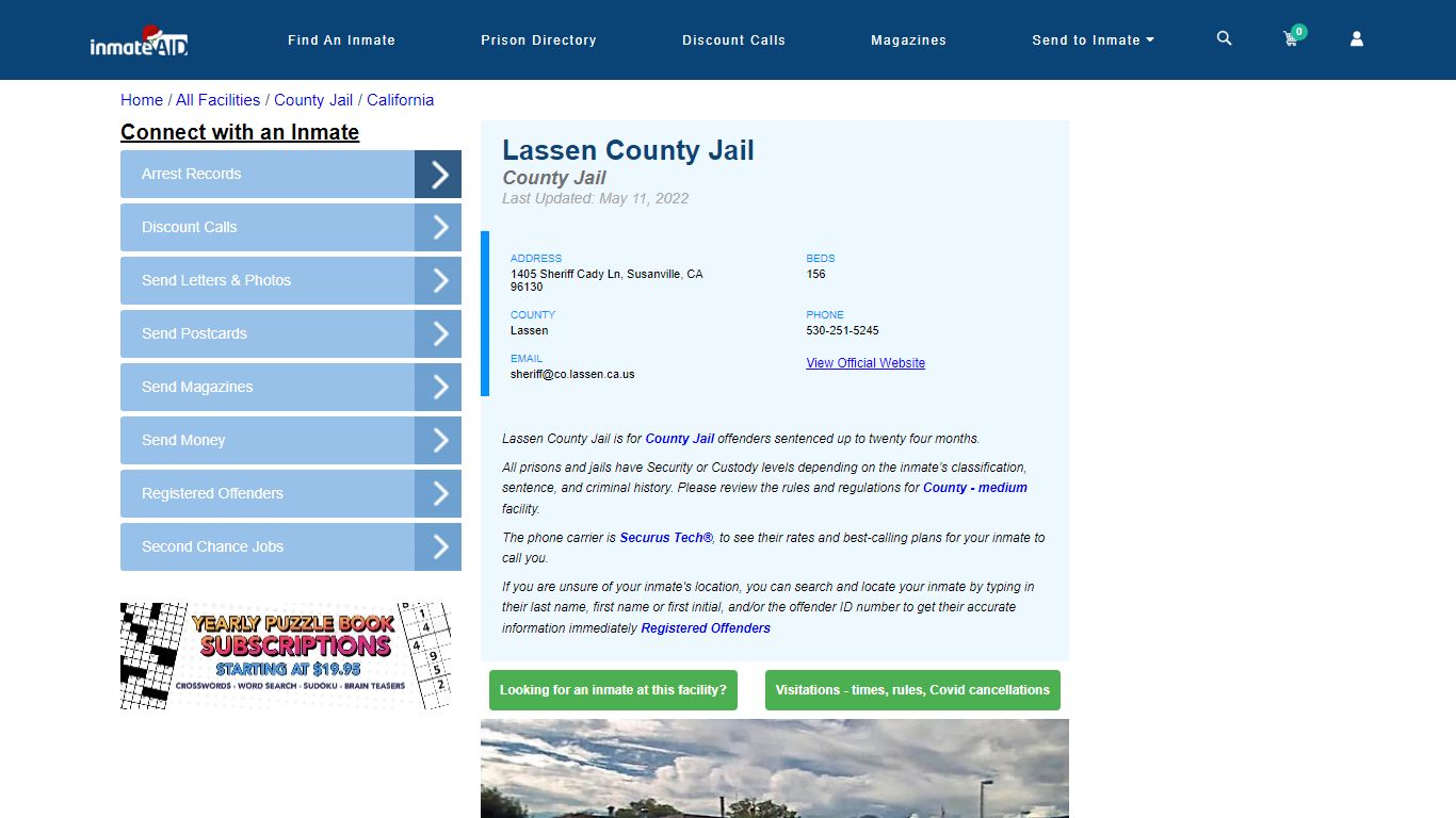 Lassen County Jail - Inmate Locator - Susanville, CA